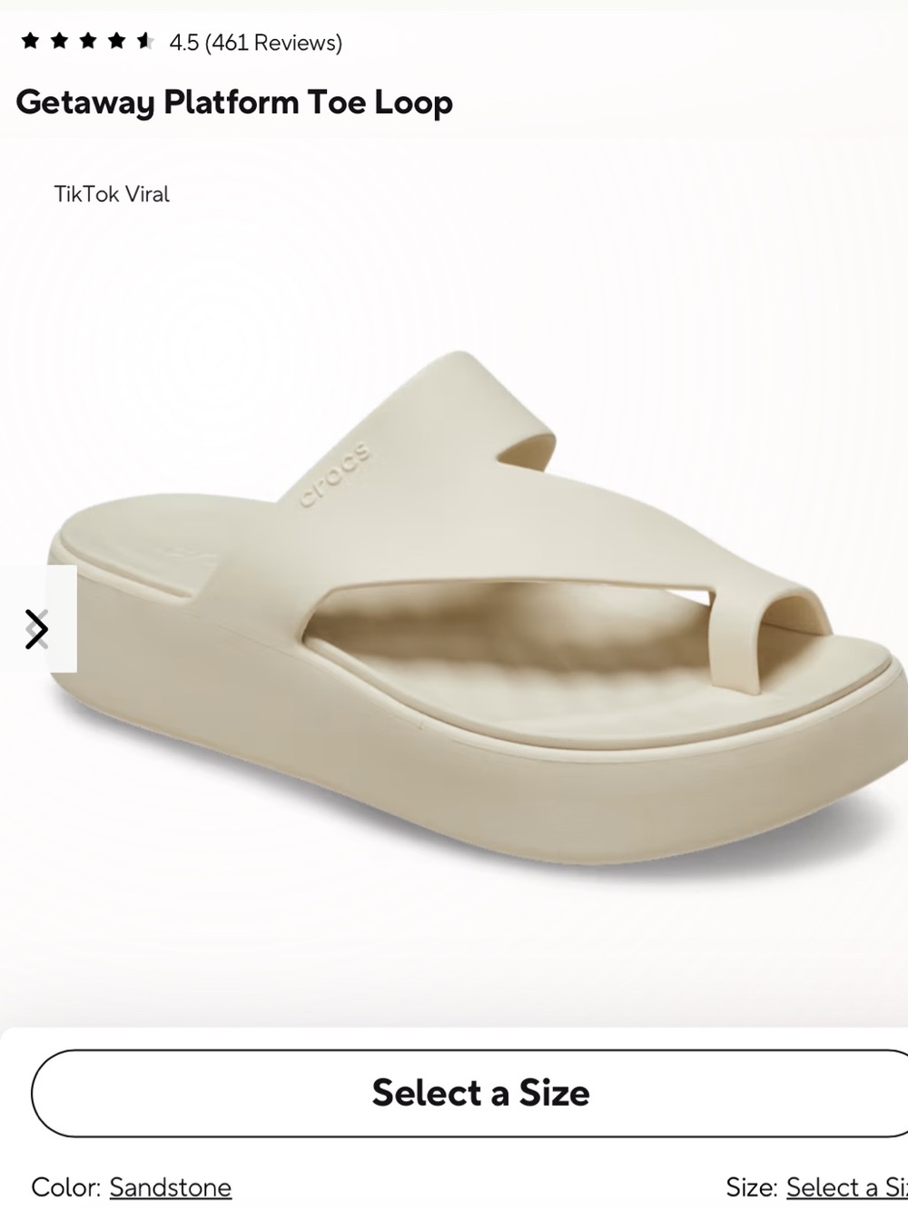 CROCS Women's Getaway Toe Loop Summer Sandals